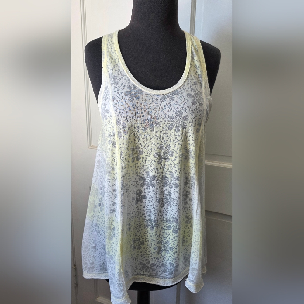 Free People Yellow And White Floral Tank